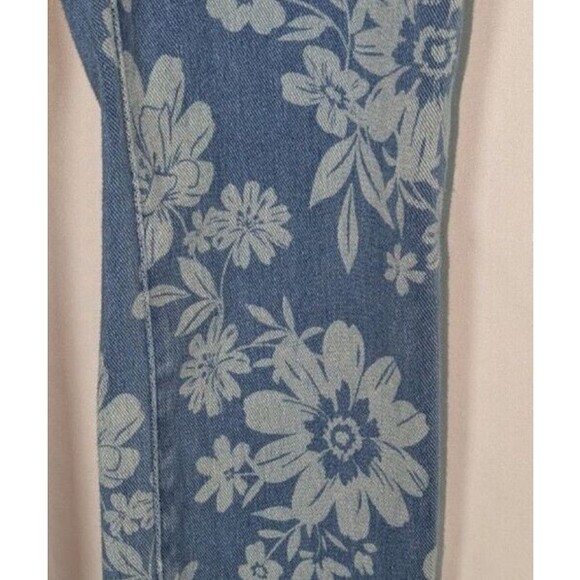 Time & Tru Jeggings XS 0 2 Women's Blue Floral High Rise Denim Jean Jeggings - Picture 4 of 10
